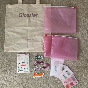 GLOSSIER Reusable tote makeup bag stickers
